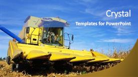  Presentation with maize - Theme with yellow combine in a maize background and a teal colored foreground