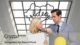  Presentation with health insurance plans - Audience pleasing slide deck consisting of yellow computer folder - composite image of architects backdrop and a light gray colored foreground