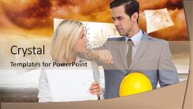  Presentation with urban neighborhood plans - Amazing slide set having yellow computer folder - composite image of architects backdrop and a  colored foreground