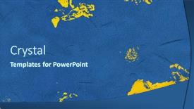  Presentation with plaster - Presentation theme consisting of yellow-concrete-background-blue-plaster background and a ocean colored foreground