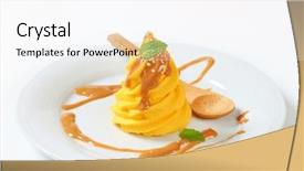  Presentation with sauce - Cool new PPT theme with yellow cream with caramel sauce backdrop and a white colored foreground
