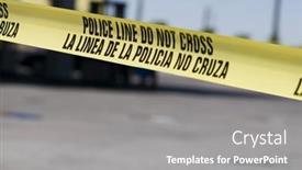  Presentation with crime scene tape - Audience pleasing presentation theme consisting of yellow-crime-scene-tape-surrounds backdrop and a gray colored foreground