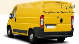  Presentation with express delivery - Beautiful slides featuring yellow delivery van backdrop and a yellow colored foreground