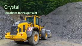  Presentation with road yellow - PPT theme having yellow-digger-with-grey-gravel background and a tawny brown colored foreground