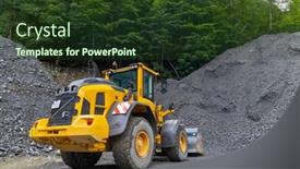  Presentation with road construction - Theme enhanced with yellow-digger-with-grey-gravel background and a tawny brown colored foreground
