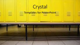  Presentation with locker room - Colorful presentation theme enhanced with yellow doors in a locker backdrop and a yellow colored foreground