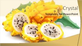  Presentation with dragon fruit - PPT theme featuring yellow-dragon-fruit-and-dragon background and a yellow colored foreground