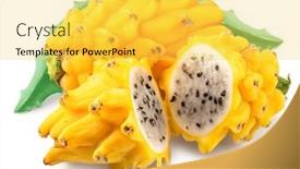  Presentation with dragon fruit - PPT theme featuring yellow-dragon-fruit-and-dragon background and a yellow colored foreground