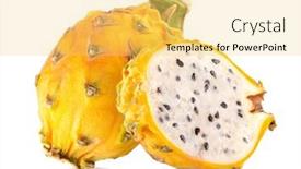  Presentation with pitaya - Slide deck having yellow-dragon-fruit-pitaya-pitahaya background and a yellow colored foreground