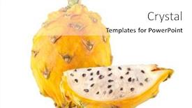  Presentation with dragon fruit - Slide set featuring yellow-dragon-fruit-pitaya-pitahaya background and a white colored foreground
