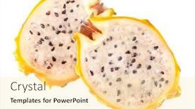  Presentation with dragon fruit - Cool new slide deck with yellow-dragon-fruit-pitaya-pitahaya backdrop and a blonde colored foreground