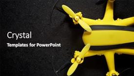  Presentation with black yellow - PPT theme having yellow-drone-on-a-black background and a black colored foreground