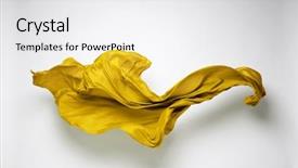 Presentation with abstract art - Cool new slide deck with yellow fabric flying art backdrop and a white colored foreground