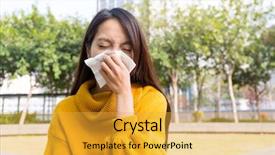  Presentation with tissue - PPT theme having yellow fever - asian woman use background and a yellow colored foreground