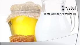  Presentation with white milk - Presentation design consisting of yellow fever - honey and milk isolated background and a white colored foreground