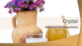  Presentation with oreo milk - Colorful presentation theme enhanced with clean toilets - mops scrub brushes toilet brush backdrop and a gray colored foreground.