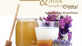  Presentation with probiotic bacteria organic milk kefir - Cool new slide deck with yellow fever - honey and milk isolated backdrop and a cream colored foreground