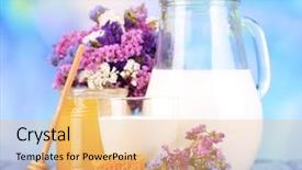  Presentation with blue aged wood sign - Amazing presentation having funny young yellow labrador in backdrop and a tawny brown colored foreground.