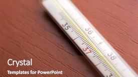  Presentation with fever - Audience pleasing PPT theme consisting of yellow fever - thermometer on the table backdrop and a tawny brown colored foreground