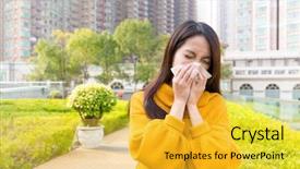  Presentation with allergy - Audience pleasing presentation consisting of yellow fever - woman got nose allergy backdrop and a yellow colored foreground