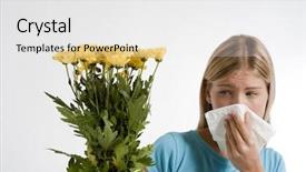  Presentation with fever - Amazing presentation design having yellow fever - young woman blowing her nose backdrop and a white colored foreground