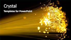  Presentation with fiber optics - Slides enhanced with yellow fiber optics cable close background and a black colored foreground