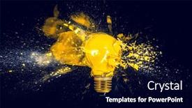  Presentation with black yellow - PPT theme having yellow-filament-bulb-destroying background and a navy blue colored foreground