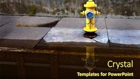  Presentation with building fire - Presentation design consisting of yellow-fire-hydrant-by-urban background and a wine colored foreground