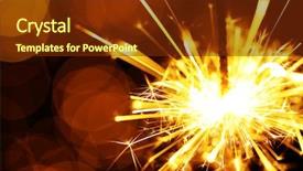  Presentation with firework - PPT layouts having yellow firework - beautiful sparkler on shiny background background and a tawny brown colored foreground