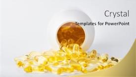  Presentation with dietary supplements - Presentation theme featuring yellow-fish-oil-capsules background and a white colored foreground
