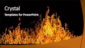  Presentation with flame - Presentation theme having yellow flame isolated on black background and a  colored foreground