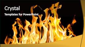  Presentation with black yellow - PPT theme with yellow flame isolated on black background and a  colored foreground