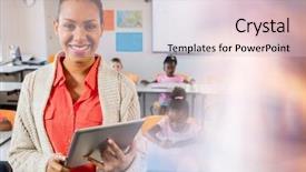  Presentation with elementary school - PPT theme having yellow flare - digital composite of elementary school background and a lemonade colored foreground