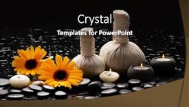  Presentation with black yellow - Presentation theme consisting of yellow-flower-and-candle-spa background and a black colored foreground