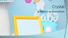  Presentation with baby shower - Slides enhanced with yellow frame and thank you background and a light blue colored foreground