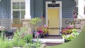  Presentation with summer flowers - Slide deck featuring yellow-front-door background and a coral colored foreground