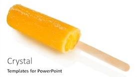  Presentation with juice - Beautiful presentation theme featuring yellow fruit juice ice isolated on white backdrop and a white colored foreground