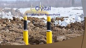  Presentation with pipe - PPT theme having yellow gas pipe underground laying background and a sky blue colored foreground