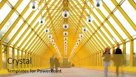  Presentation with pedestrian bridge - Beautiful presentation featuring yellow glass corridor in bridge backdrop and a gold colored foreground