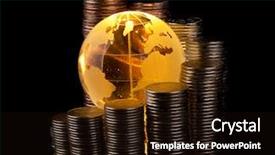  Presentation with business growth - Beautiful presentation design featuring yellow glass globe global backdrop and a wine colored foreground