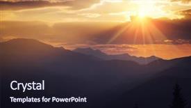  Presentation with awesome - Beautiful theme featuring yellow gradiant - awesome sunset in the alpine backdrop and a wine colored foreground
