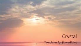  Presentation with beauty - Audience pleasing theme consisting of yellow gradiant - beauty cloudscape dark backdrop and a coral colored foreground