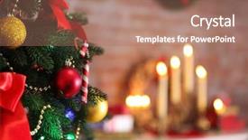  Presentation with yellow color - Slide deck featuring yellow gradiant - christmas decoration on bright color background and a  colored foreground