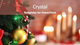  Presentation with yellow color - Beautiful slide deck featuring yellow gradiant - christmas decoration on bright color backdrop and a  colored foreground