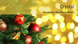  Presentation with sparkle christmas wallpaper blur christmas - PPT theme having yellow gradiant - decorated christmas tree on blurred background and a yellow colored foreground