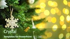  Presentation with sparkle christmas wallpaper blur christmas - PPT layouts enhanced with yellow gradiant - decorated christmas tree on blurred background and a tawny brown colored foreground