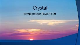  Presentation with dawn - PPT theme with yellow gradiant - landscape ocean dawn background and a light blue colored foreground