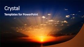  Presentation with sea sun - Amazing PPT theme having yellow gradiant - perfect sunrise on the sea backdrop and a navy blue colored foreground