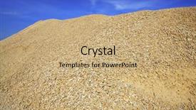  Presentation with sand mining - PPT theme consisting of yellow gravel sand quarry mountain background and a coral colored foreground