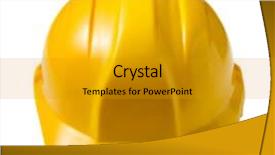  Presentation with hat - Audience pleasing slide set consisting of yellow-hard-hat-isolated backdrop and a gold colored foreground